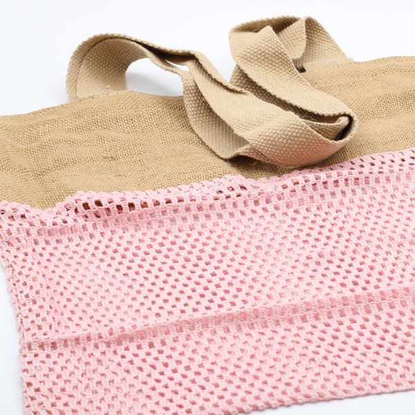 Nettas van puur zacht jute en katoen - Roze