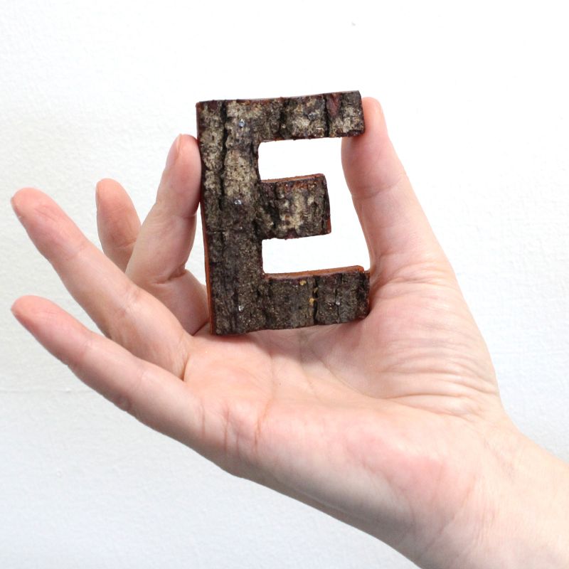 Rustieke Schors Letter - E  - 7cm
