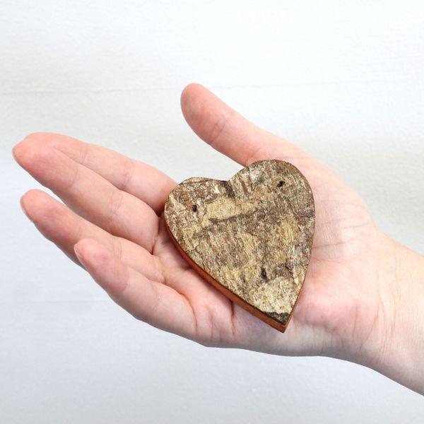 Rustieke Schors Letter - Hart - 7cm