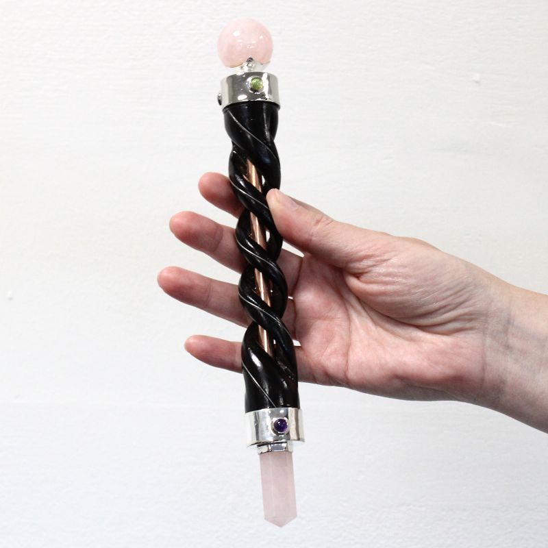 Chakra Wand met Engel - Gouden Kristal