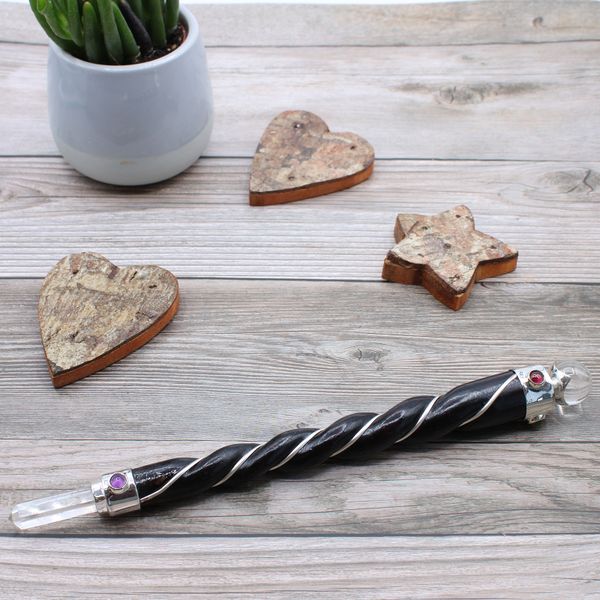 Chakra Wand met Engel - Gouden Kristal