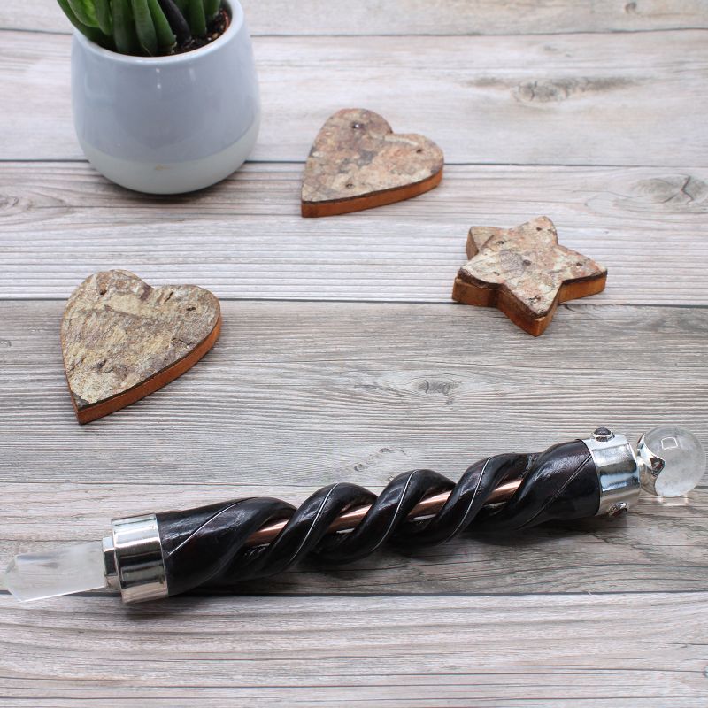 Spiraal Carving Helende Wand - Koperen Pijp Rock Quartz
