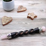 Spiraal Carving Helende Wand - Koperen Pijp Rozenkwarts