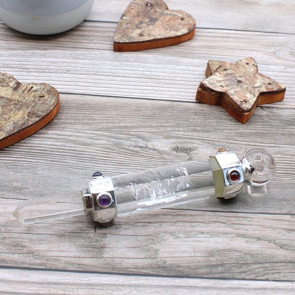 Zeshoekige Crystal Healing Wand - 12cm - Bergkwarts