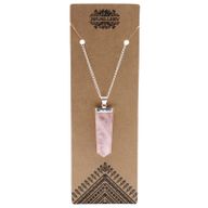 Edelsteen Platte Punt Hanger - Rozenkwarts