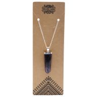 Edelsteen Platte Punt Hanger - Amethist