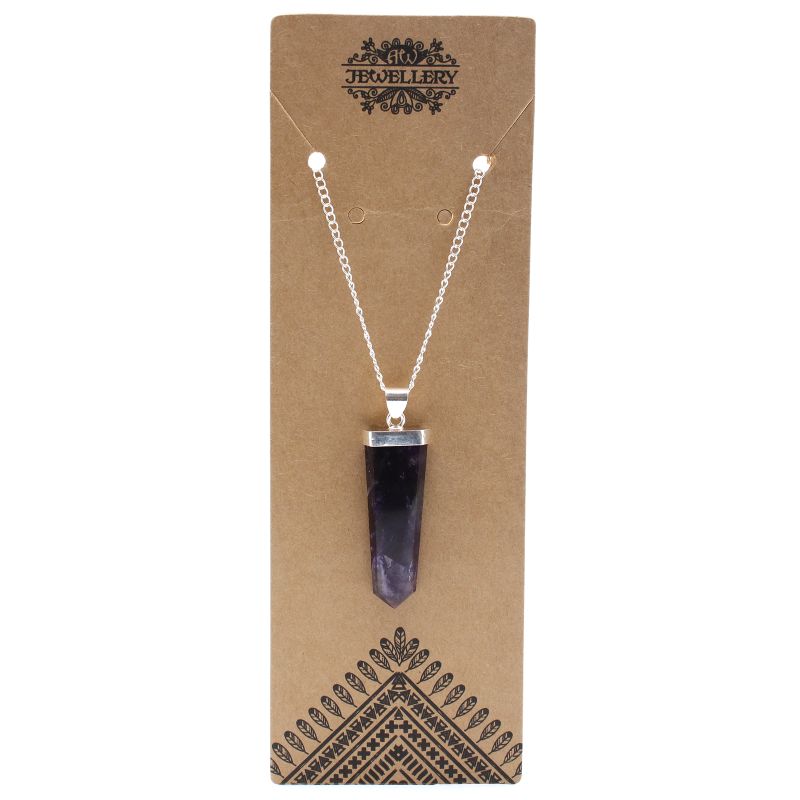 Edelsteen Platte Punt Hanger - Amethist