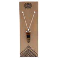 Edelsteen Platte Punt Hanger - Tigeroog