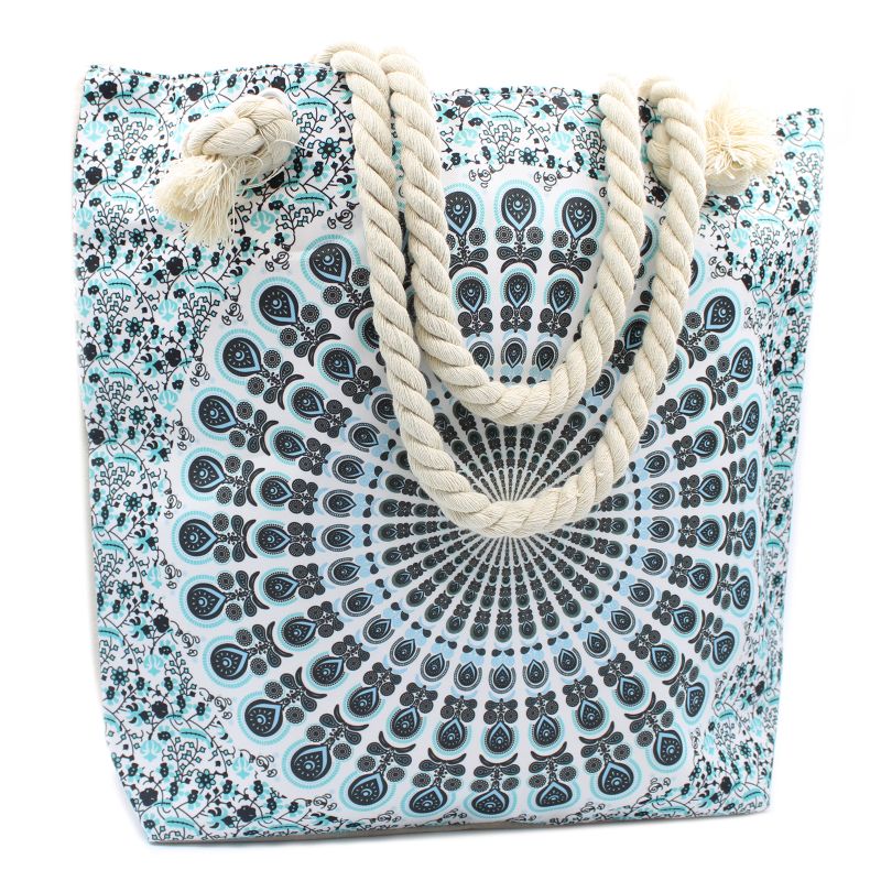 Mandala Tas met Touwriem - Hemels Blauw