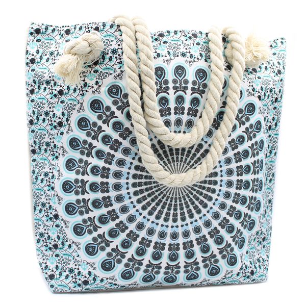 Mandala Tas met Touwriem - Hemels Blauw