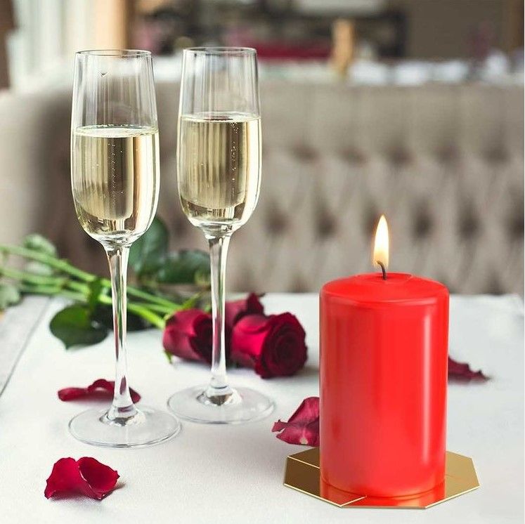 Set van 4 Stompkaarsen Candles  Ø40x80mm - Rood