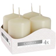 Set van 4 Stompkaarsen Candles  Ø40x60mm - Ivoor