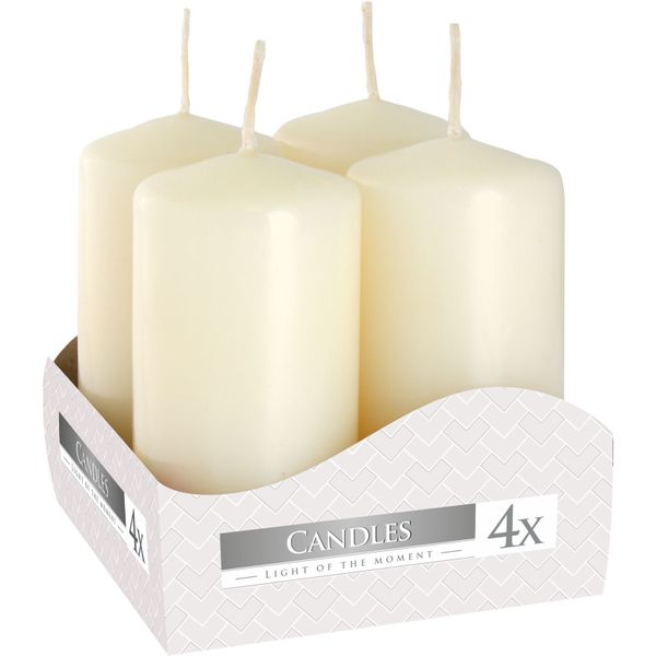 Set van 4 Stompkaarsen Candles Ø40x80mm - Ivoor