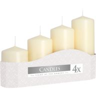 Set van 4 Stompkaarsen Candles  Ø50mm Hoog 11/16/22/33cm - Ivoor