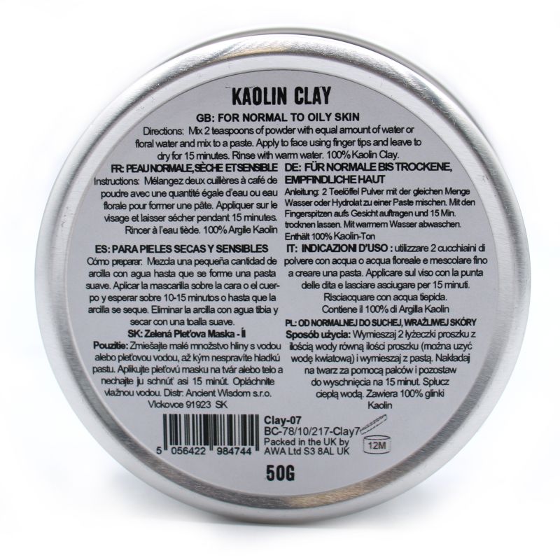 Gezichtsmasker - Kaolien - Klei Poeder - 50gr