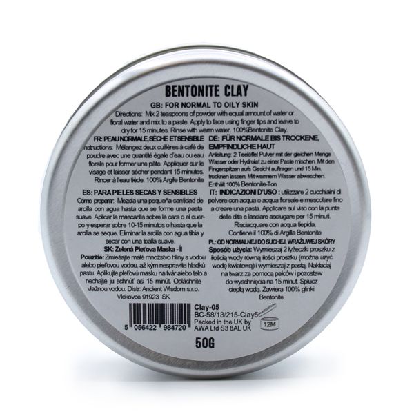 Gezichtsmasker - Bentoniet - Klei Poeder - 50gr