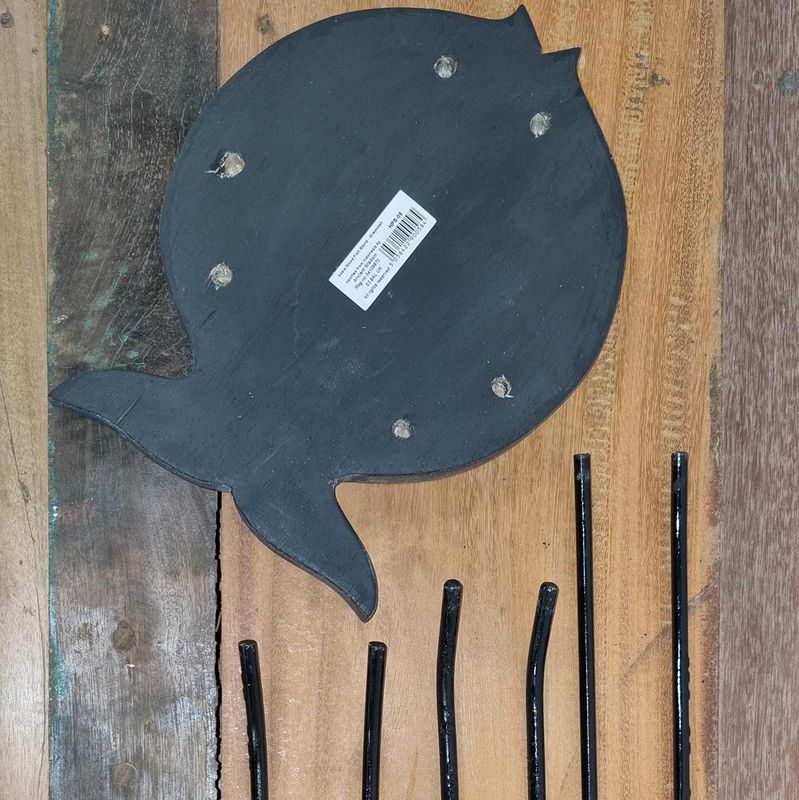 Albasia Houten Plantenstandaard - Rond - Turkoois met Goeden Detail