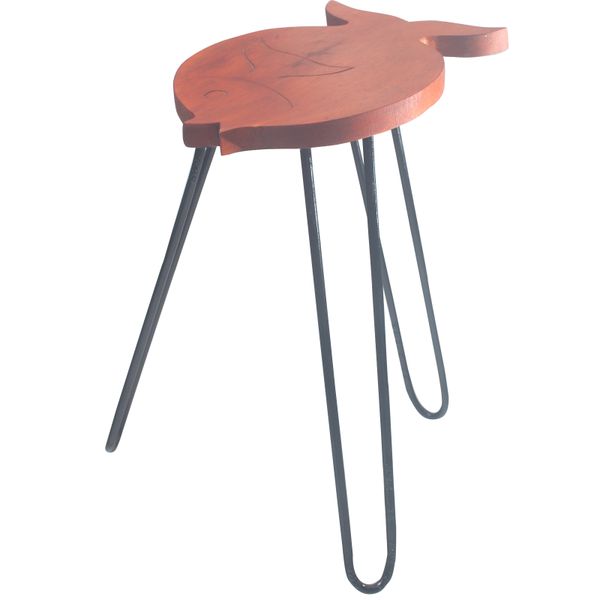 Albasia Houten Plantenstandaard - Vis - Terracotta
