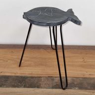 Albasia Houten Plantenstandaard - Vis  - Greywash
