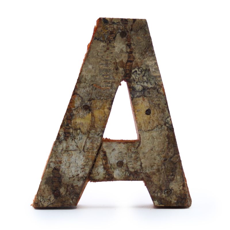 Rustieke Schors Letter - A  - 7cm