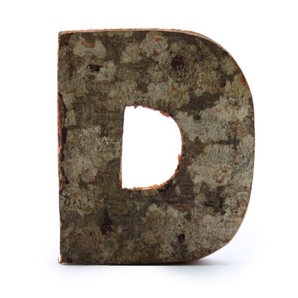Rustieke Schors Letter - D  - 7cm