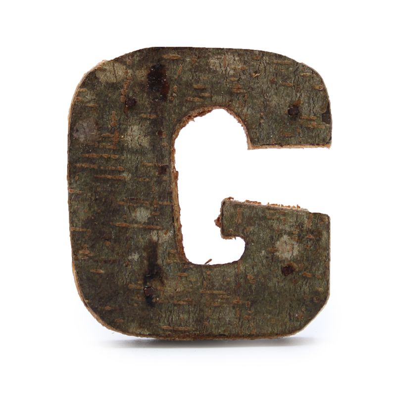 Rustieke Schors Letter - G - 7cm