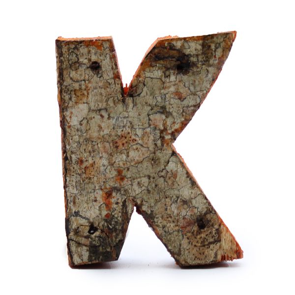 Rustieke Schors Letter - K - 7cm
