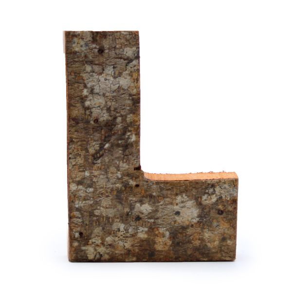 Rustieke Schors Letter - L- 7cm