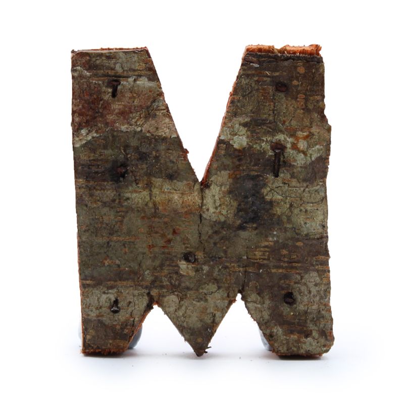 Rustieke Schors Letter - M - 7cm