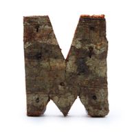 Rustieke Schors Letter - M - 7cm