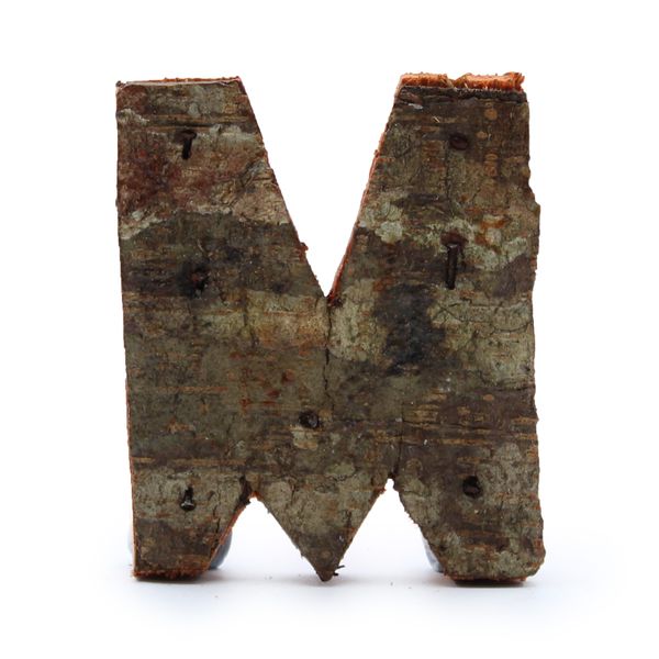 Rustieke Schors Letter - M - 7cm