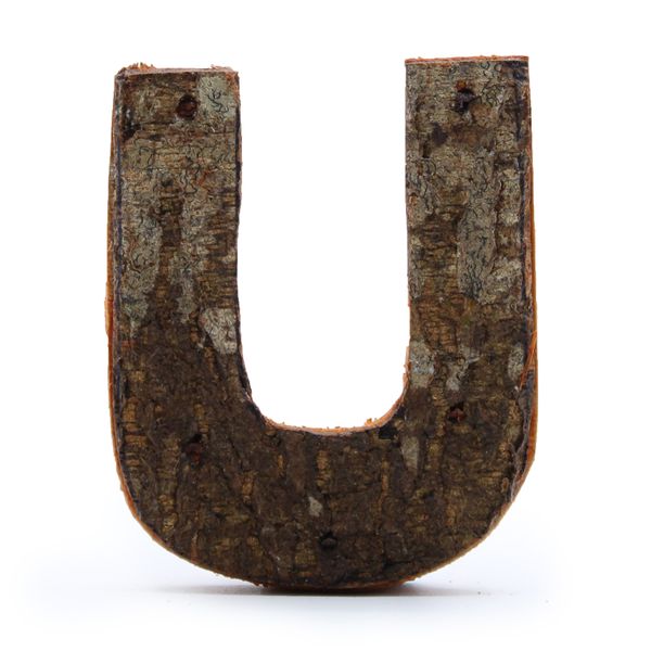 Rustieke Schors Letter - U - 7cm