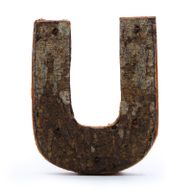 Rustieke Schors Letter - U - 7cm