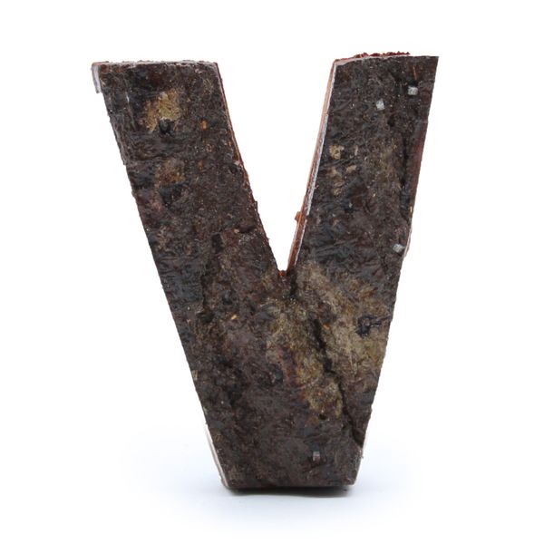 Rustieke Schors Letter - V - 7cm
