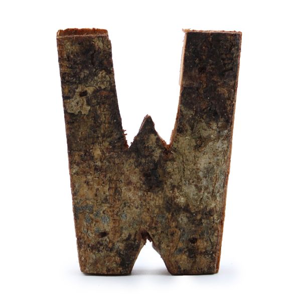 Rustieke Schors Letter - W - 7cm