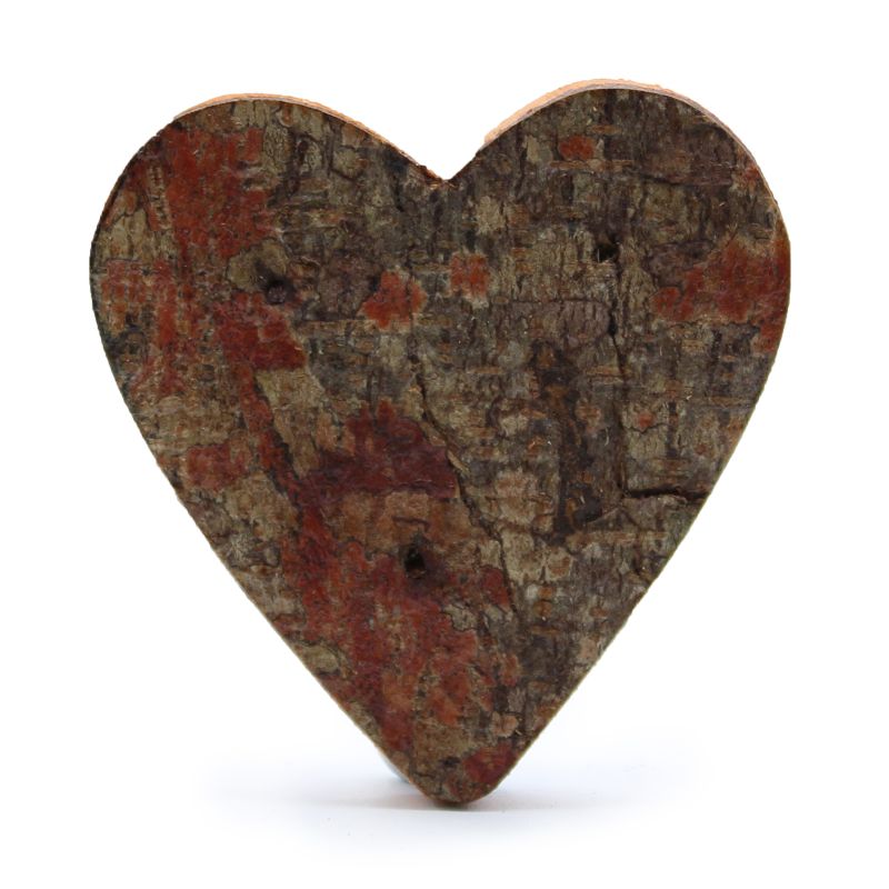 Rustieke Schors Letter - Hart - 7cm