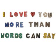 Naturel Rustieke Schors Letters - I love you more than words can say..