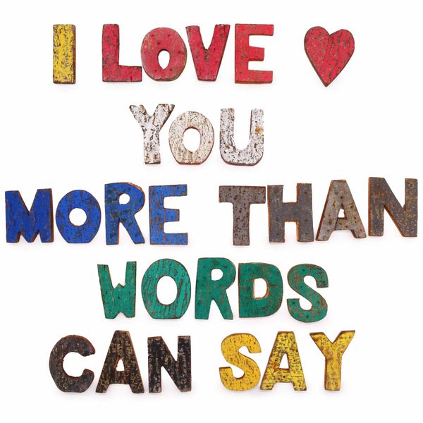 Naturel Rustieke Schors Letters - I love you more than words can say..