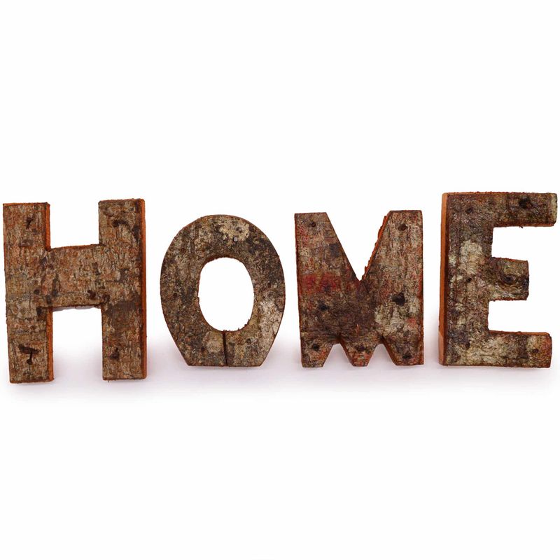 Rustieke Schors Letter Set - HOME - 7cm