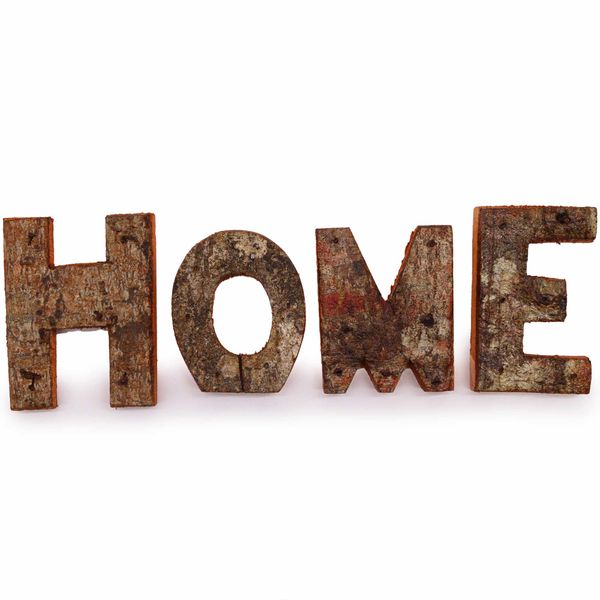 Rustieke Schors Letter Set - HOME - 7cm