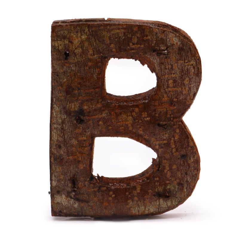 Rustieke Schors Letter - B  - 7cm