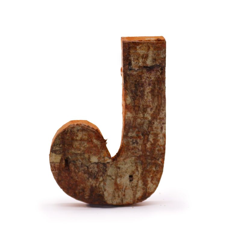 Rustieke Schors Letter - J - 7cm