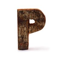 Rustieke Schors Letter - P- 7cm