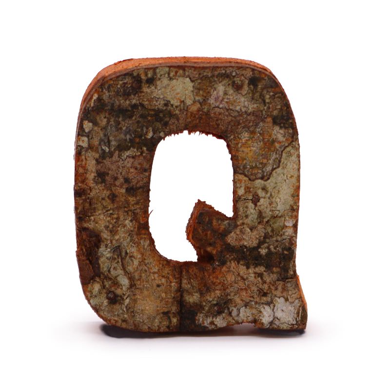 Rustieke Schors Letter - Q - 7cm
