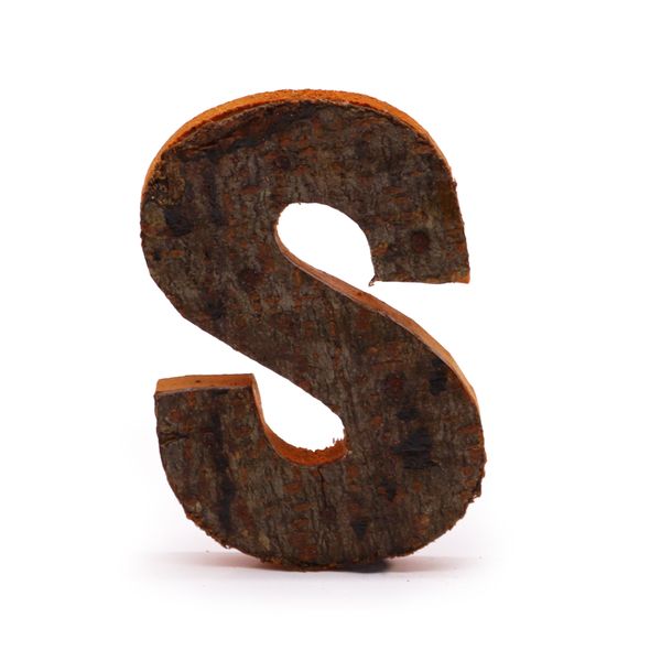 Rustieke Schors Letter - S - 7cm