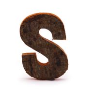 Rustieke Schors Letter - S - 7cm
