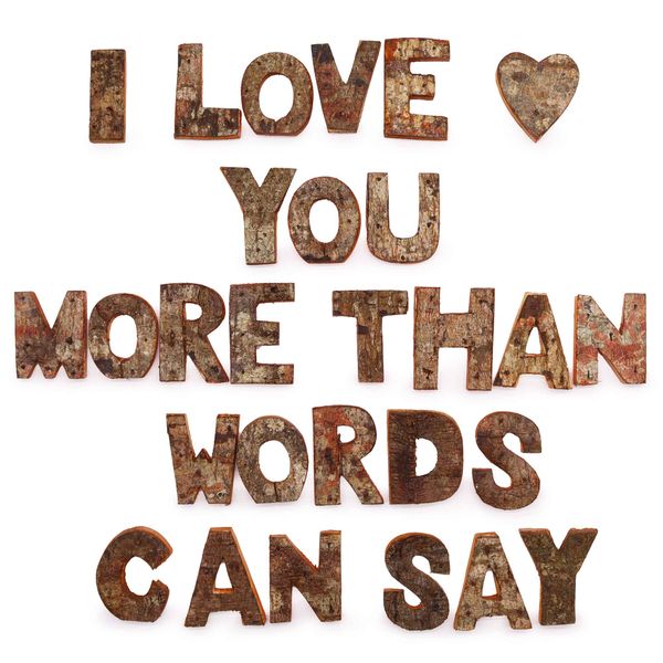 Gekleurde Rustieke Letters - LOVE  (4x3)