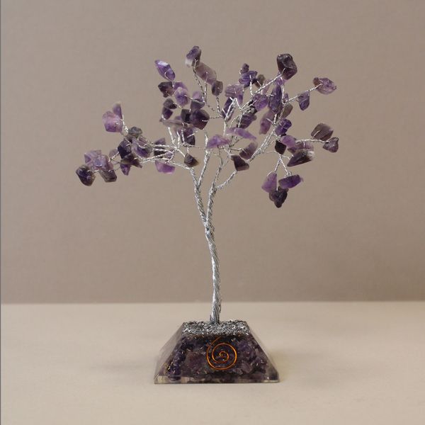 Edelsteenboom met Orgonite Basis - 80 Stone - Amethist
