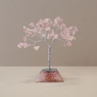 Edelsteen Boom met Orgonite Basis - 80 Stone - Rozenkwarts