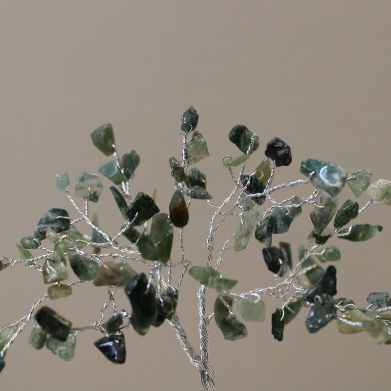 Edelsteen Boom met Orgonite Basis - 80 Steen - Mosagaat